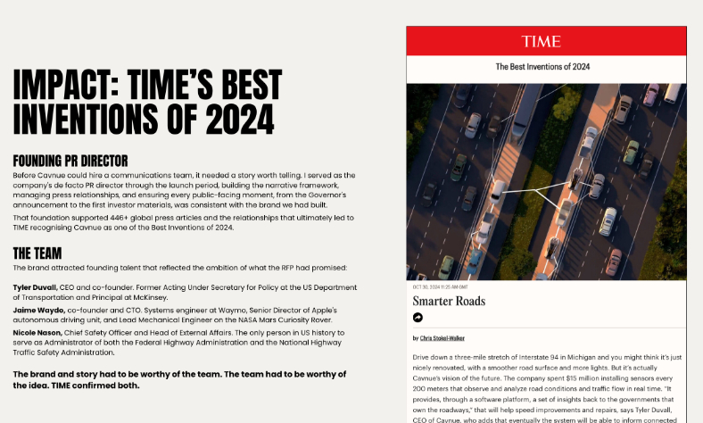 TIME Best Inventions of 2024 feature on Cavnue