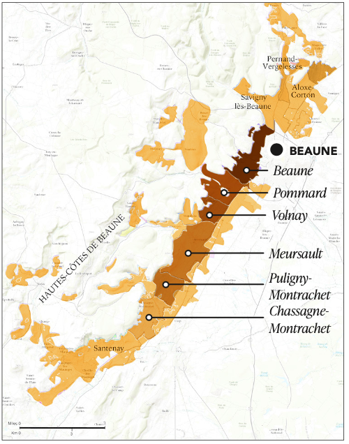 Côte de Beaune map