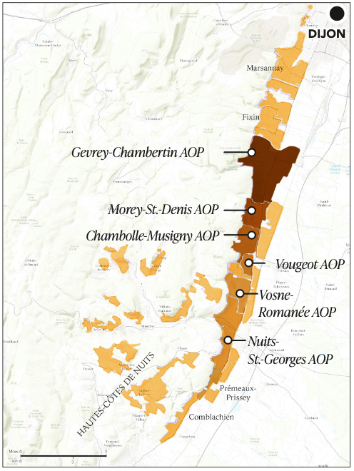 Côte de Nuits map