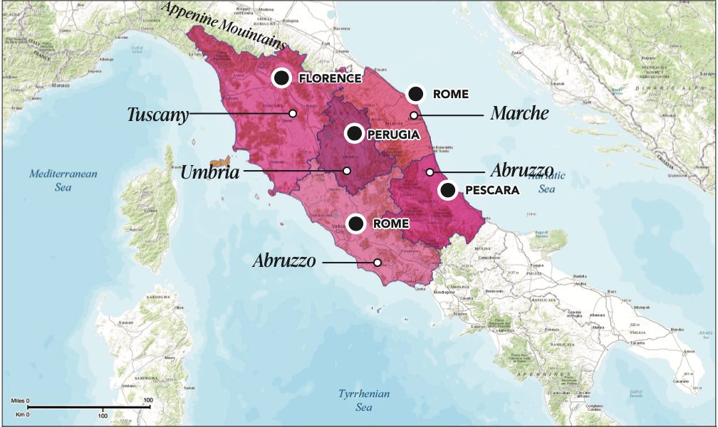 Central Italy map