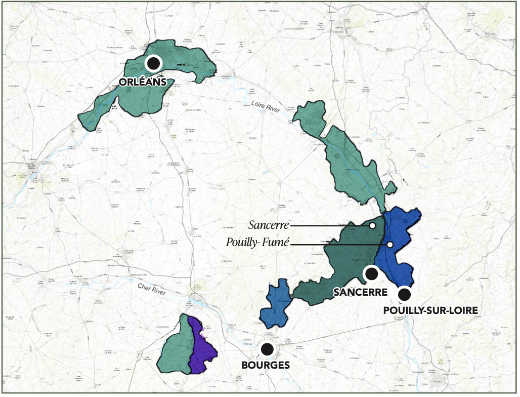 Central Vineyards map