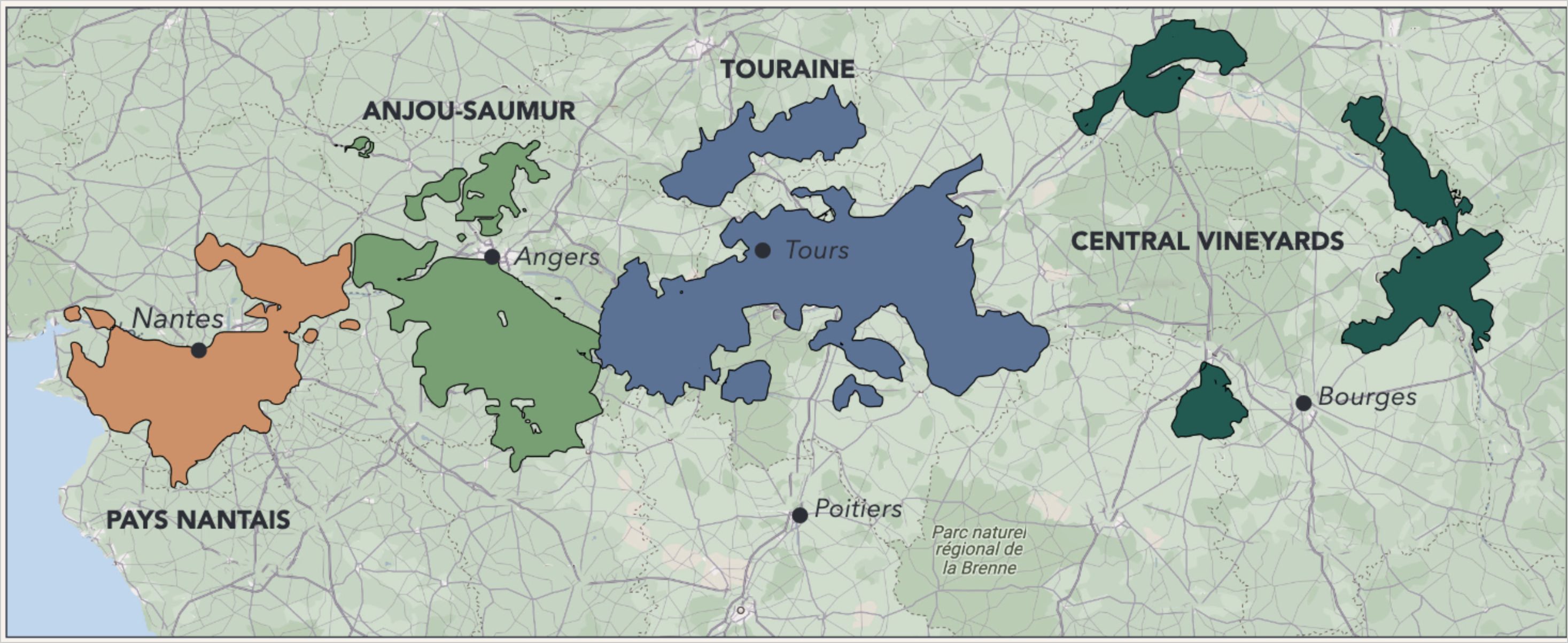 Loire subregions map