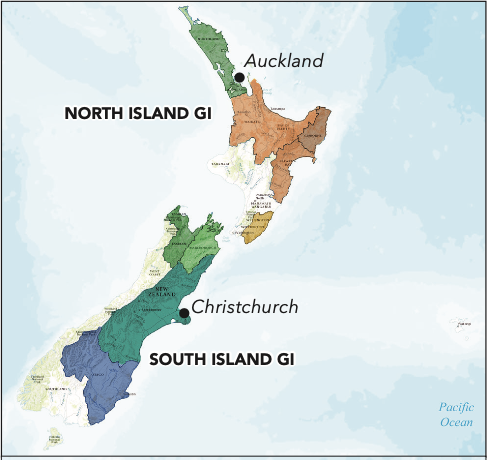 New Zealand overview map