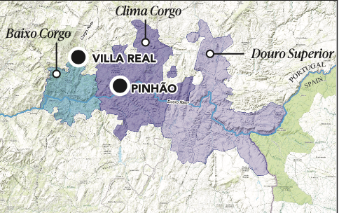 Douro subregions map