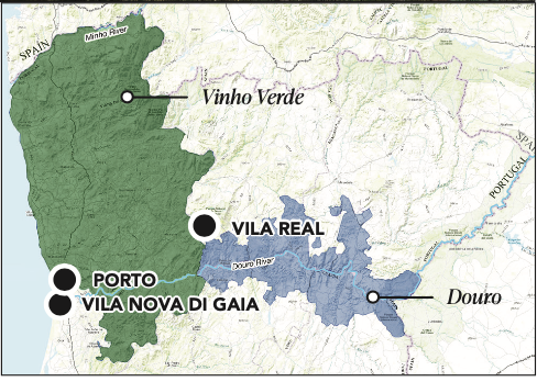 Vinho Verde & Douro map