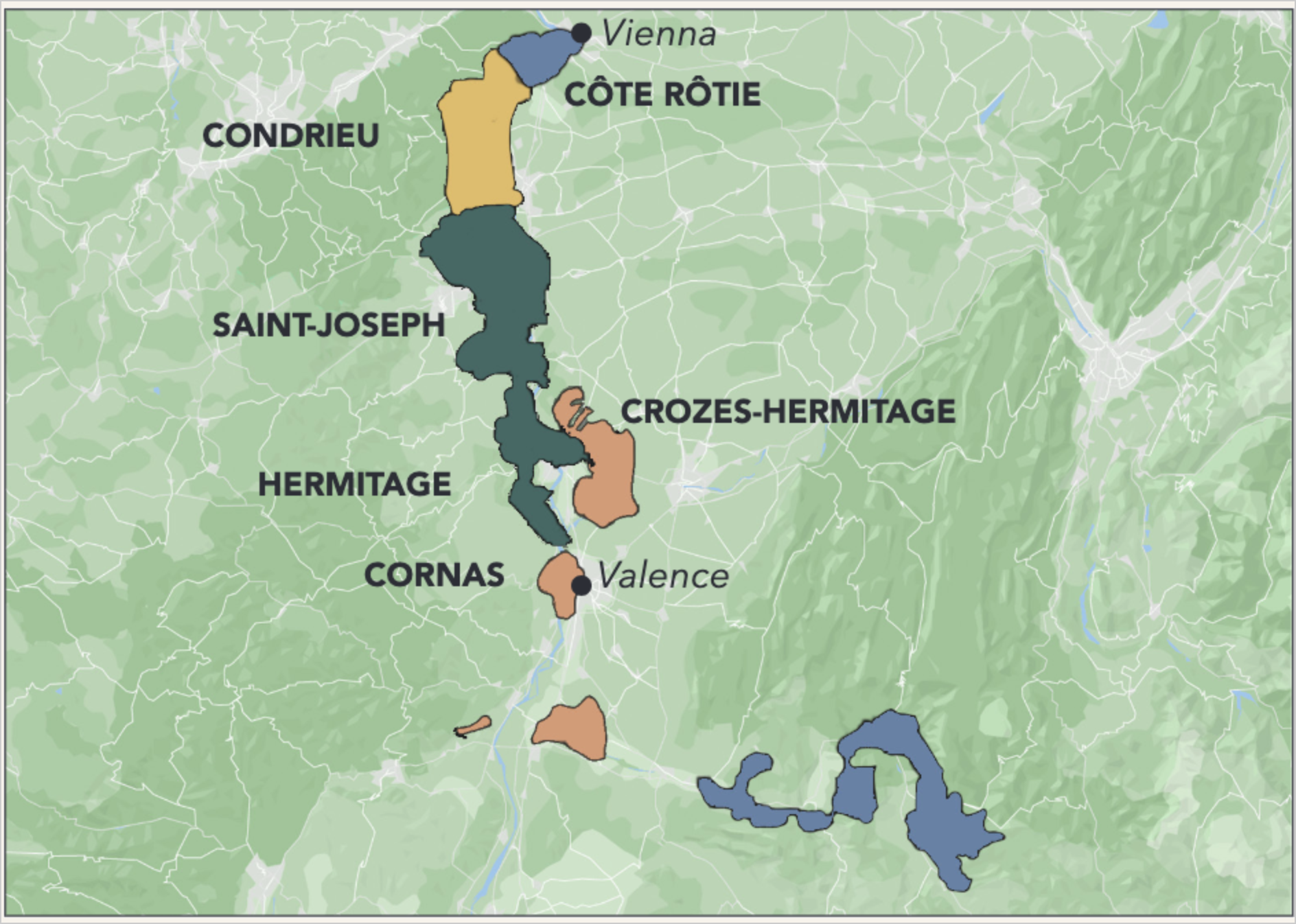 Rhône, north detail map