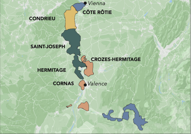 Northern Rhône map