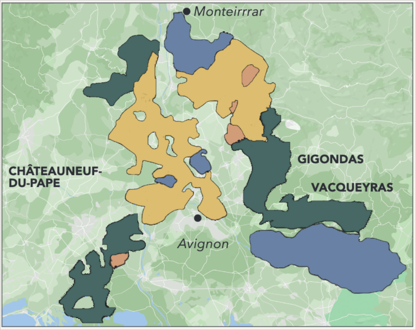 Rhône, south detail map