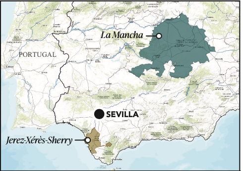 La Mancha & Sherry map