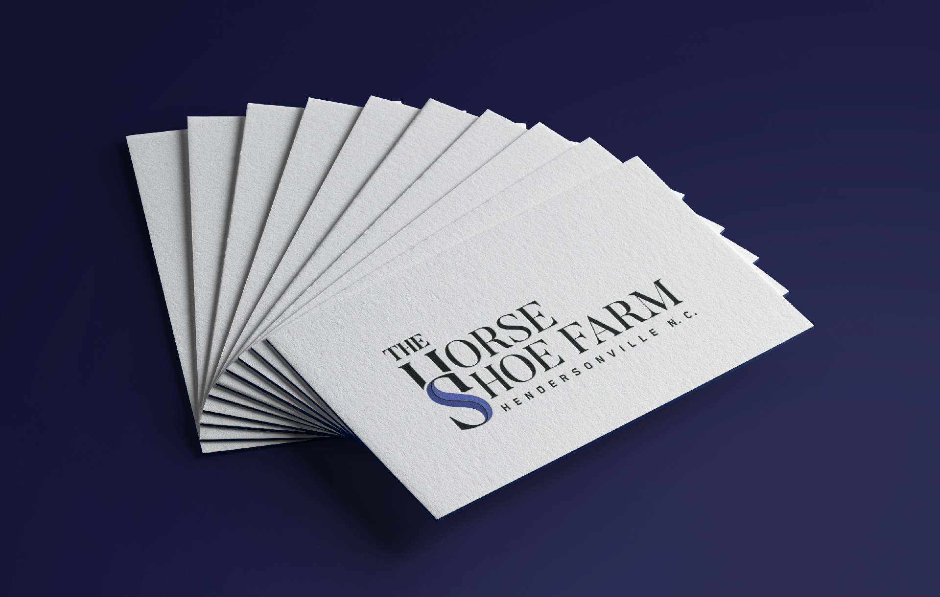 Horse Shoe Farm business cards with the primary logo