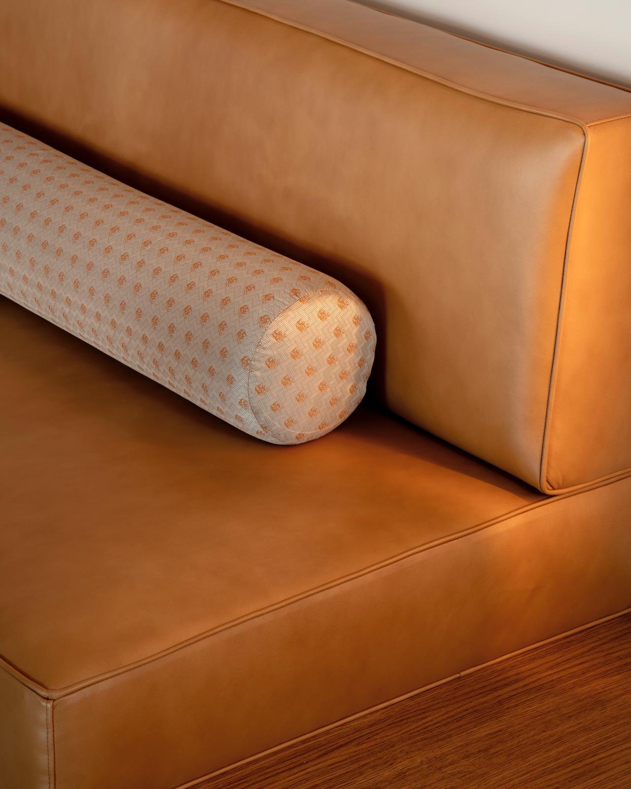 Leather bolster detail
