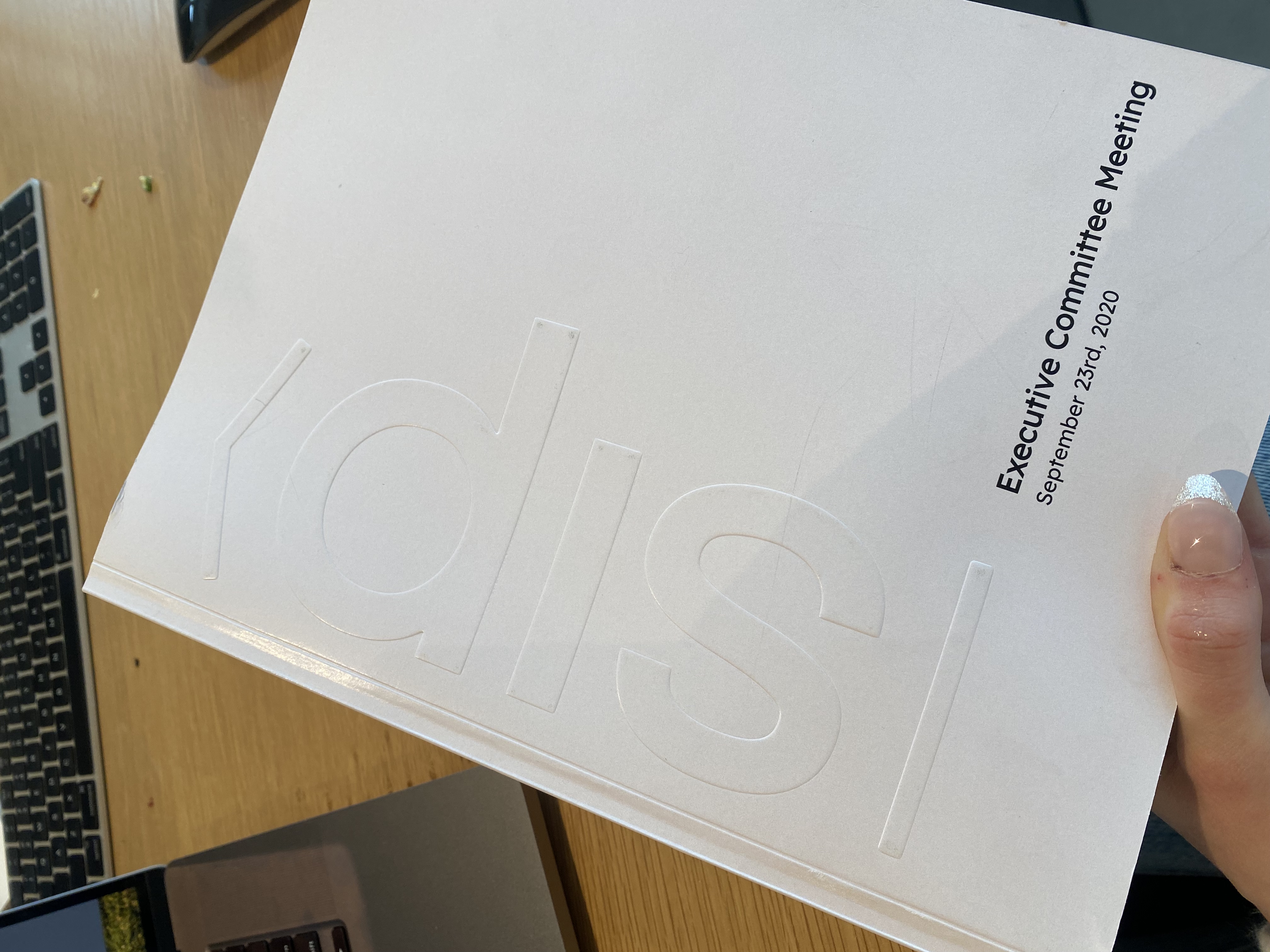 SIP Executive Committee book with blind-embossed logo
