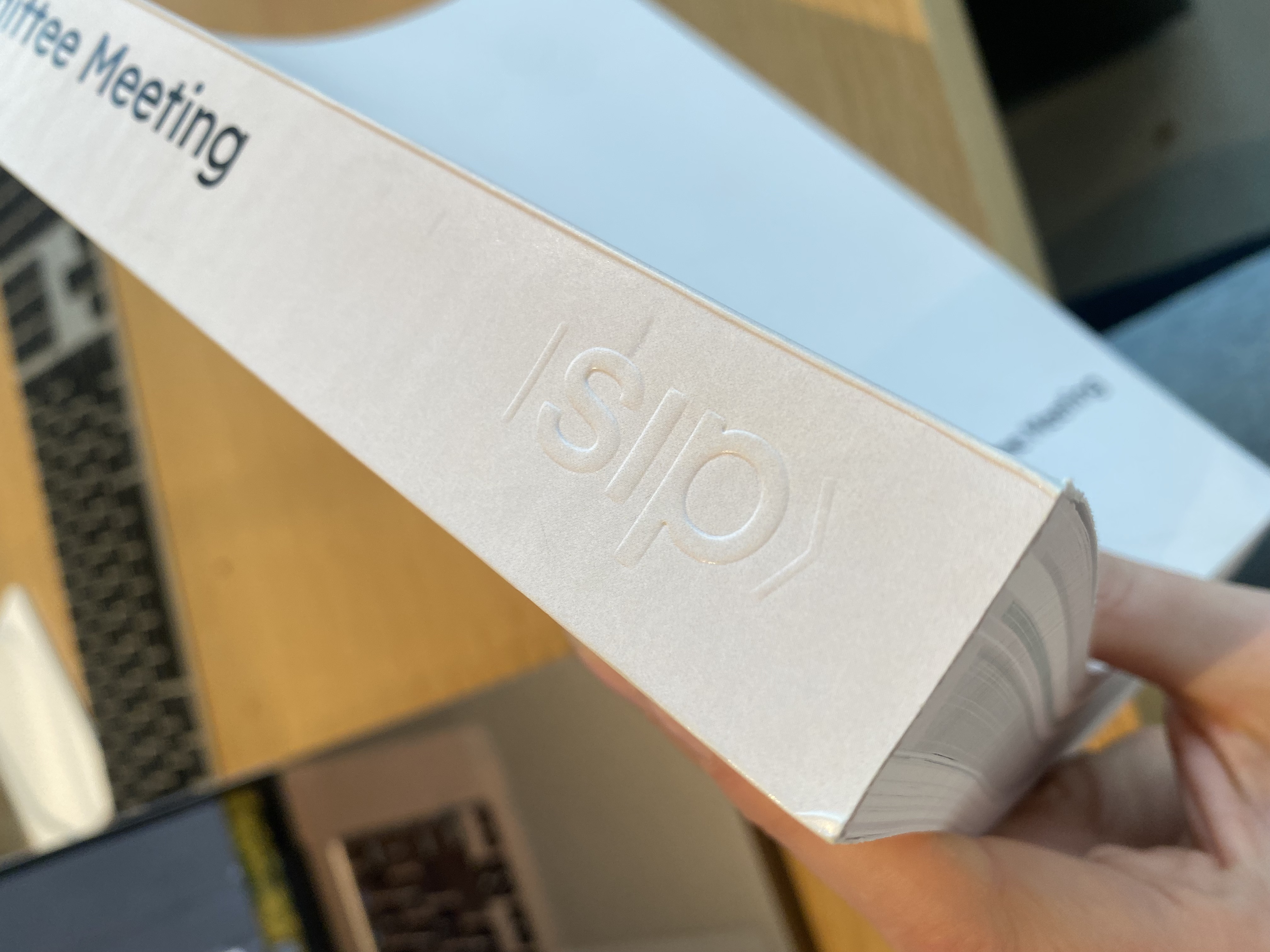 Blind-embossed SIP logo on the book spine