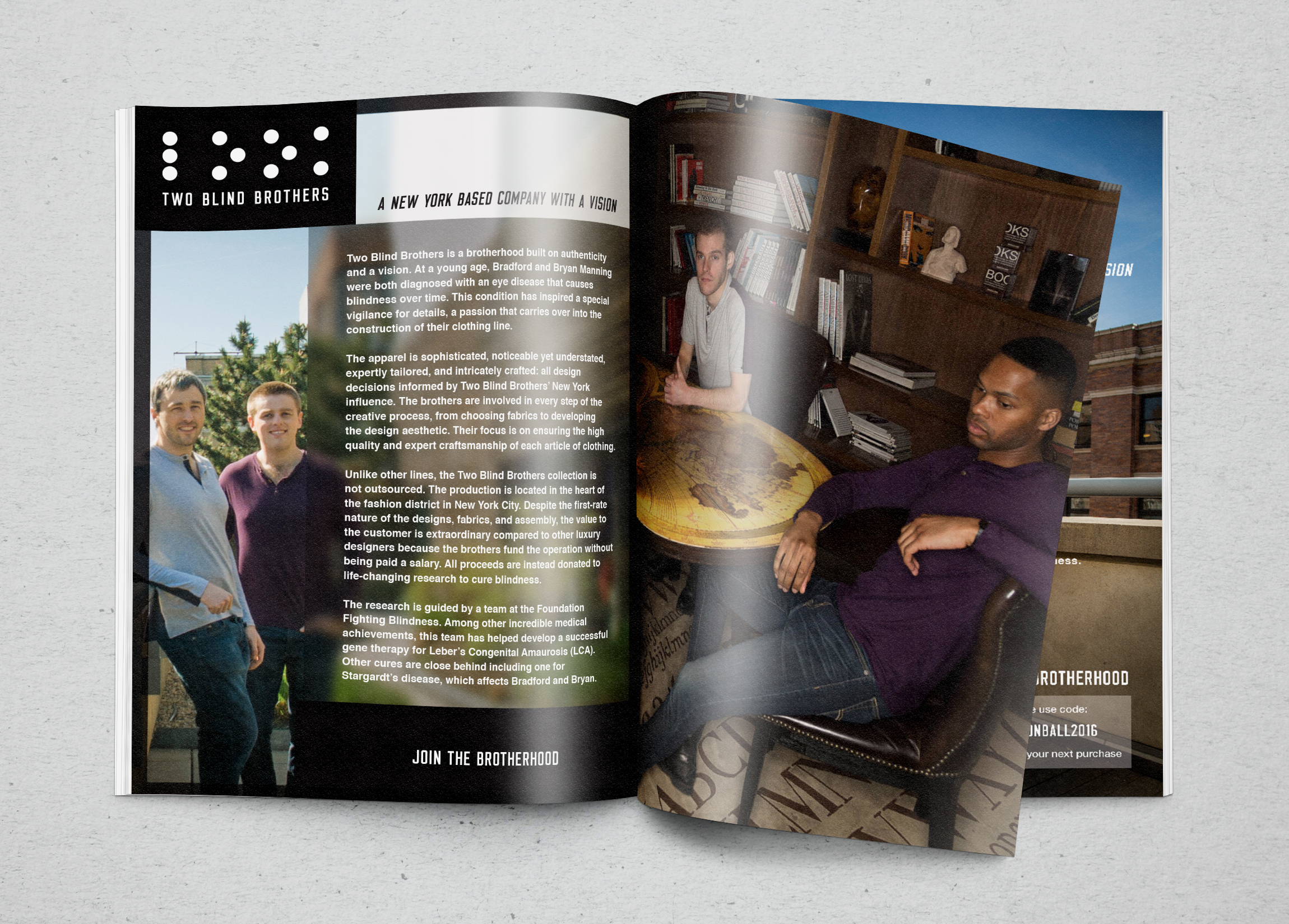 Two Blind Brothers magazine spread