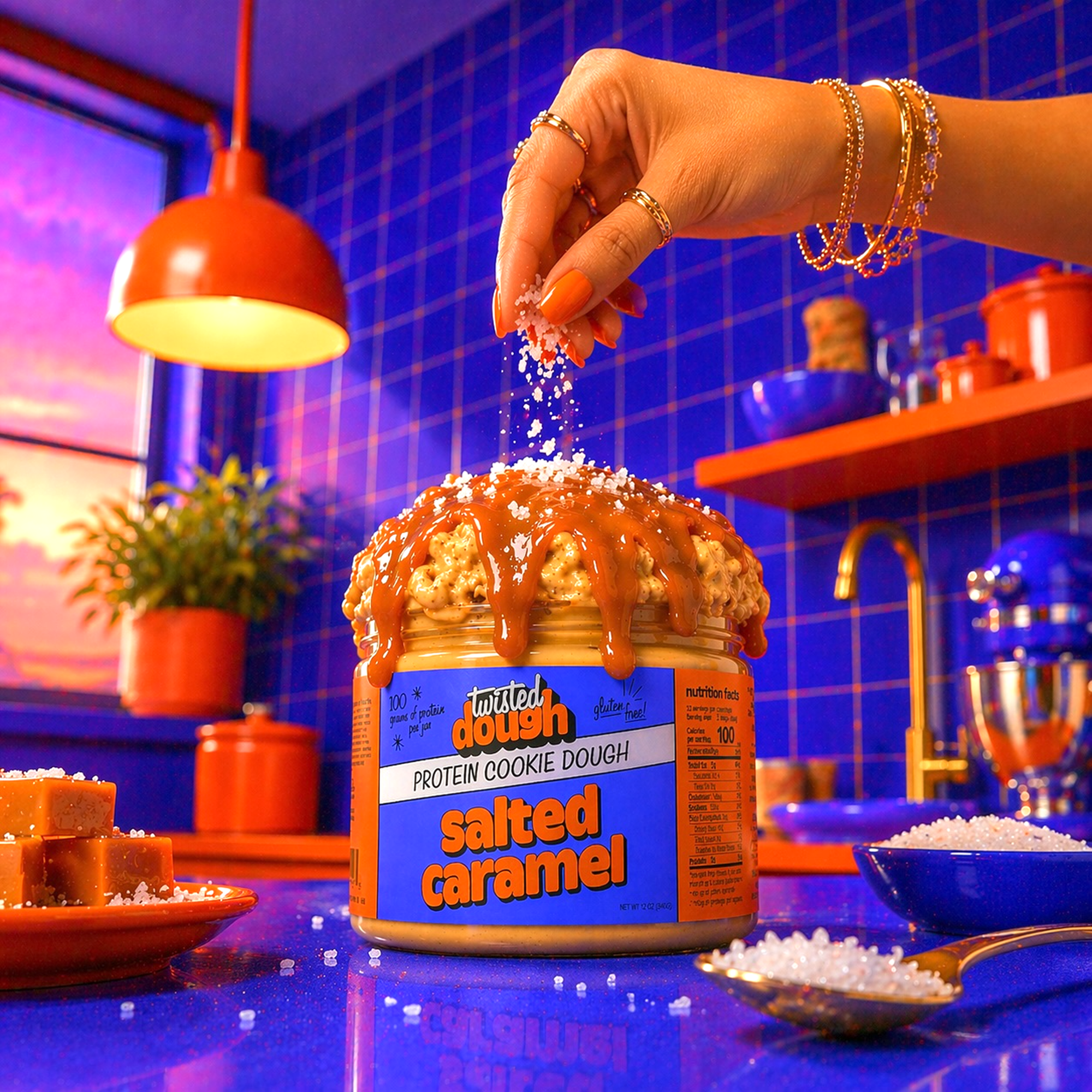 Salted caramel jar lifestyle scene