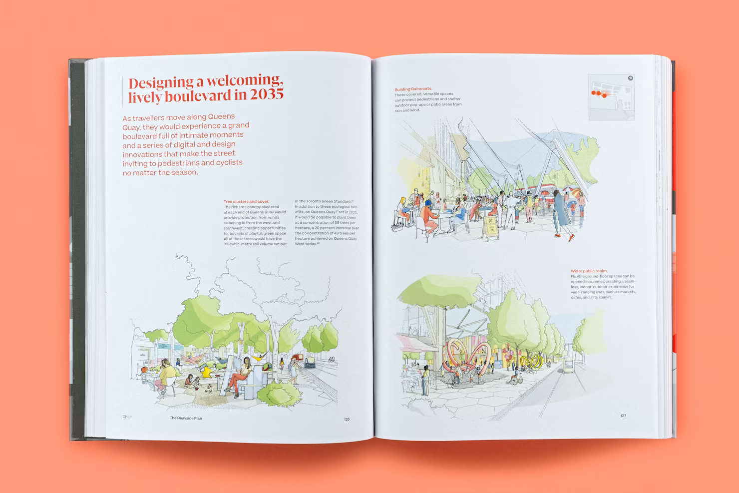 The Quayside Plan, illustrated boulevard spread